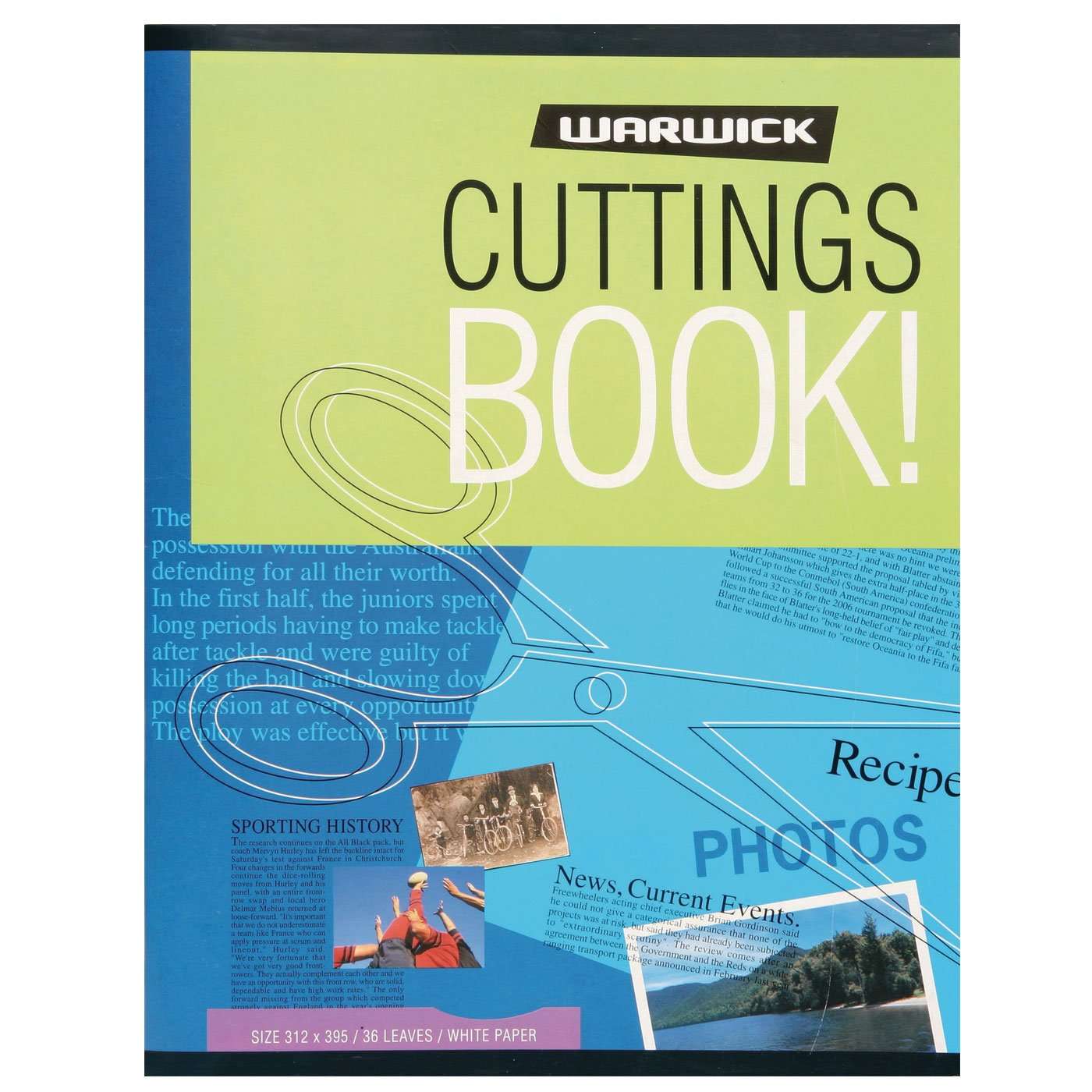 Warwick Scrapbook Cuttings 36 Leaf White Pages 395mm X 312mm